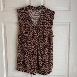 Talbots Leopard Print Sleeveless Top